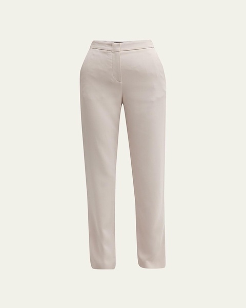 Viscose Cady Straight-Leg Trousers