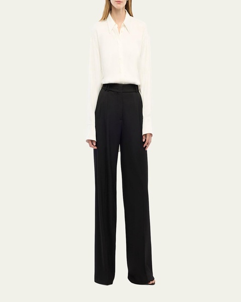 Bias Button-Side Collared Shirt