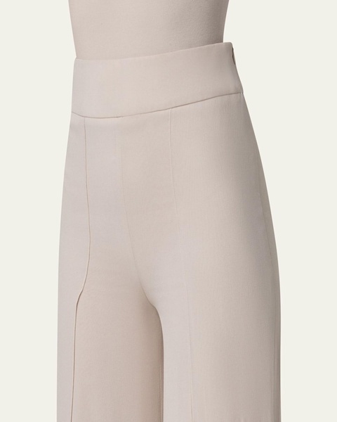 Fellia Silk Georgette Wide-Leg Slit Pants