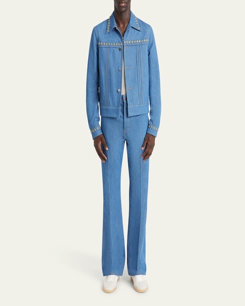 Men's Creased Flare Jeans
