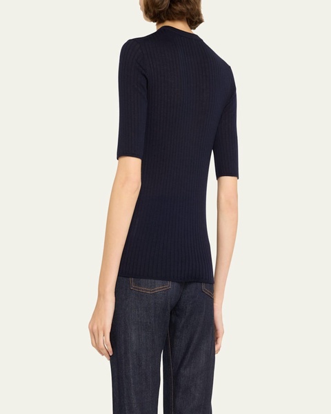 Fisher Buttoned Merino Wool Top