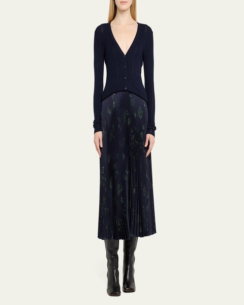 Lillian Slim V-Neck Wool Cardigan