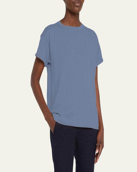 Cashmere-Blend Knit Lurex T-Shirt