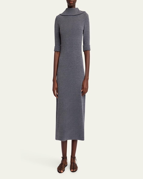 Cerine Ribbed Boucle Midi Dress