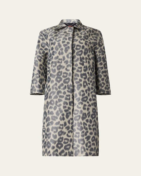 Adams Leopard Silk-Blend Coat