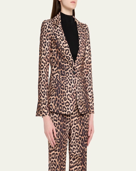 Macey Leopard Fitted Blazer