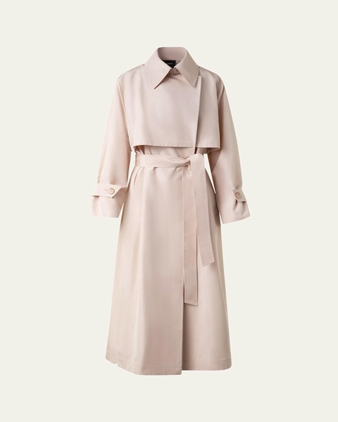 Haider Oversized Silk Taffeta Trench Coat