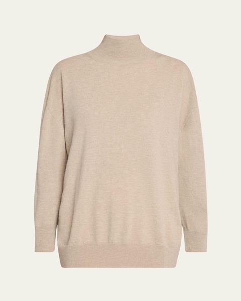 Jabari Mock-Neck Oversized Cashmere Sweater