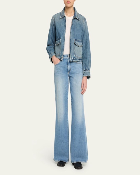 Sally Zip-Front Denim Jacket