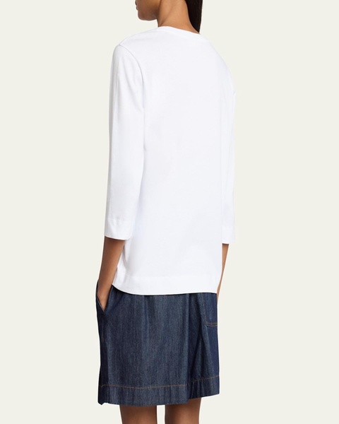 Hefiz Three Quarter Sleeve Cotton T-Shirt