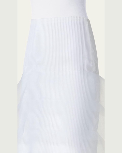 Ruffle-Trim Ribbed Mini Skirt