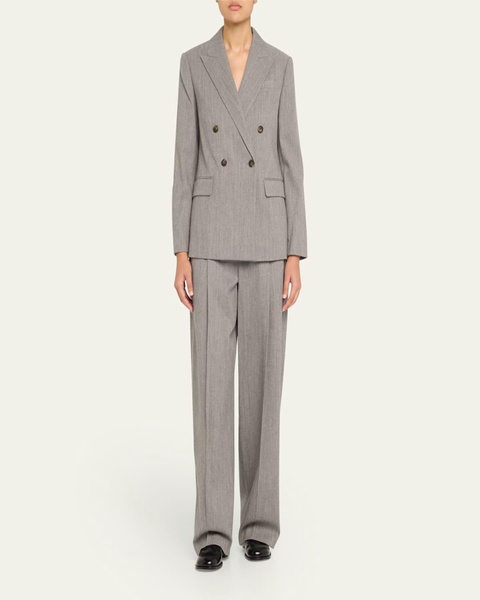 High-Rise Wool Twill Trousers