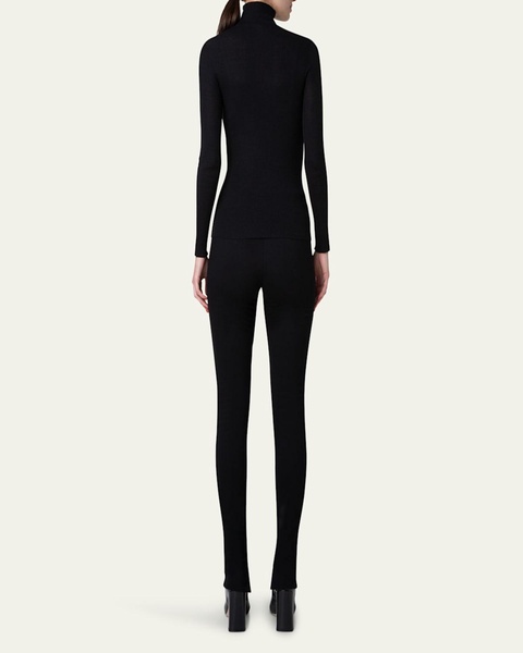 Cashmere-Silk Fine Ribbed Knit Pullover