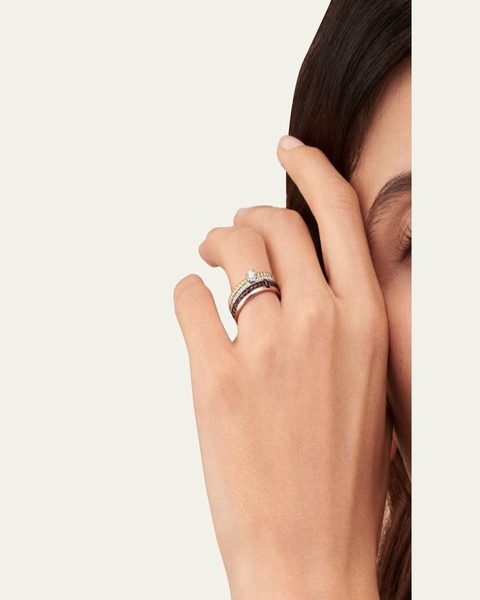 Quatre Follies 18k Pink Gold and Brown PVD Wedding Band Ring