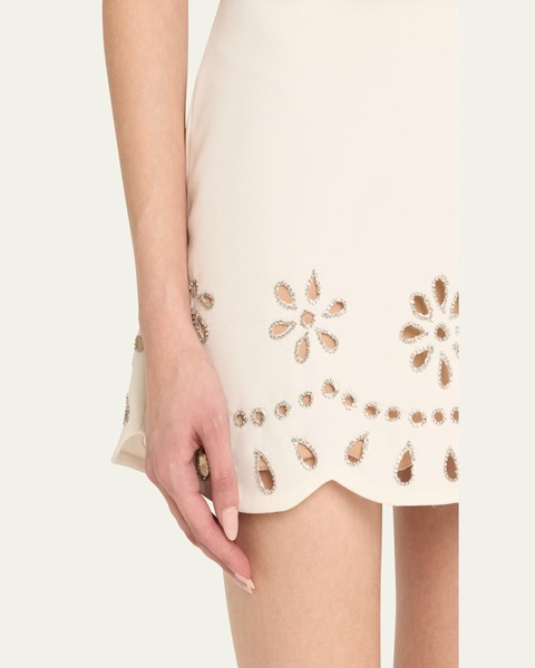 Etra Embellished Cut-Out Mini Skirt