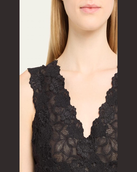 V-Neck Floral Lace Tank