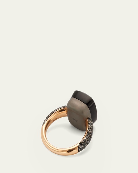 Nudo Maxi 18k Gold Ring with Obsidian and Black Diamonds