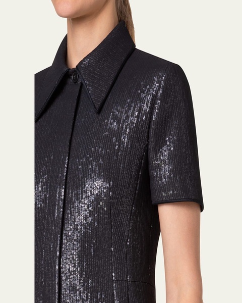 Sequined Chiffon Mini Dress