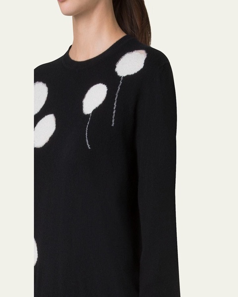Windflower Cashmere-Cotton Crewneck Sweater