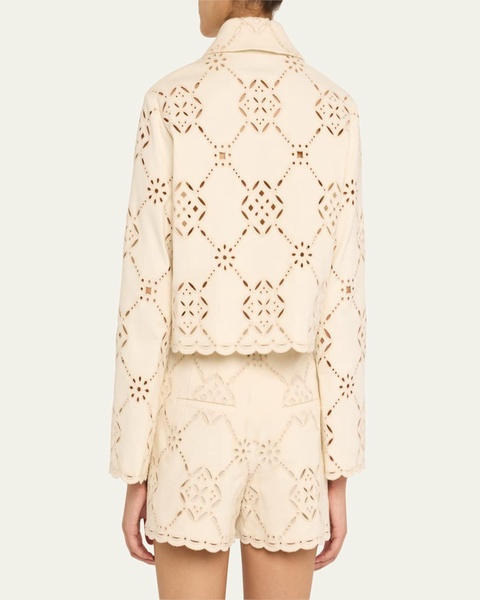 Adelaide Scalloped Eyelet-Embroidered Jacket