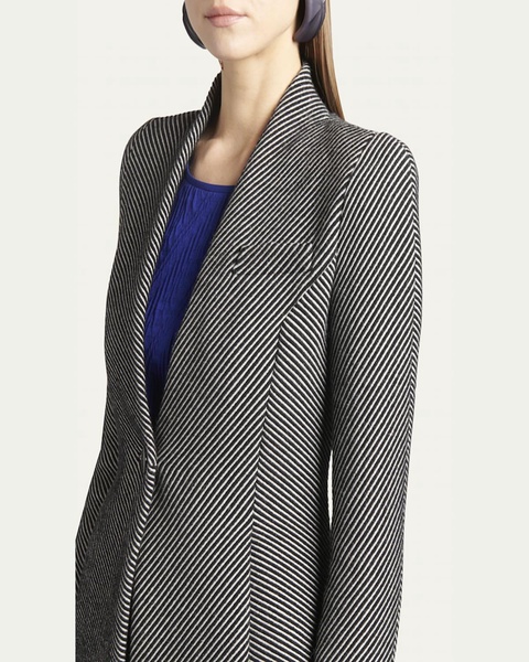 Diagonal Stripe Single-Breasted Jersey Jacket