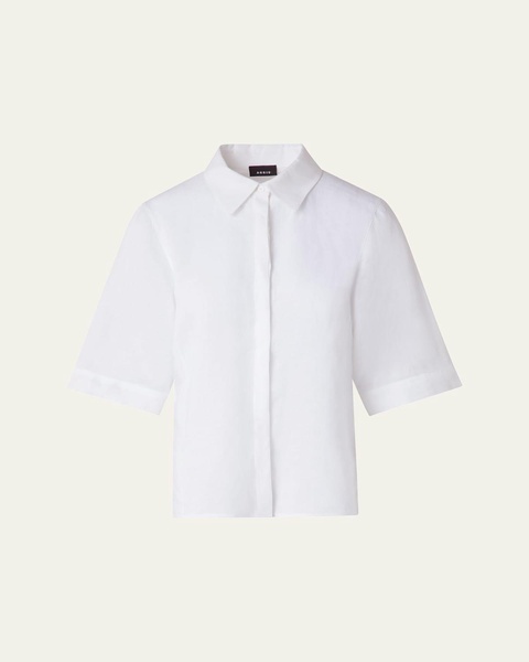 Linen Short Sleeve Blouse