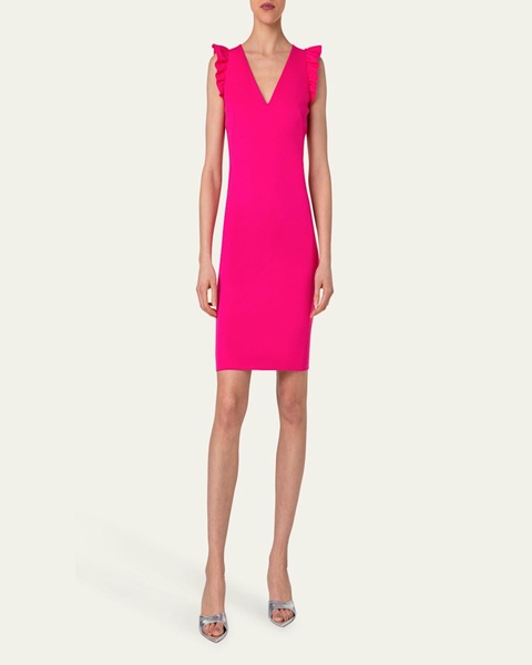 Signature Jersey Midi Dress with Ruffle Details