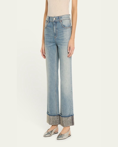Weezy Embellished-Cuff Jeans