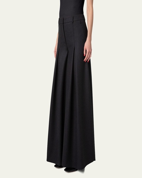 Fiorello Pleated Wide-Leg Wool Flannel Pants