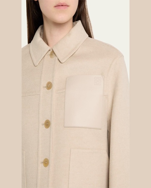 Cashmere Blend Workwear Jacket with Anagram Pocket