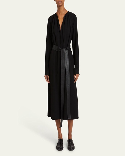 Enya Lightweight Crepe Dress with Belt
