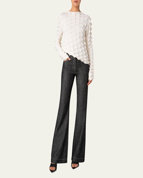 3D Sail Knit Long-Sleeve Sweater