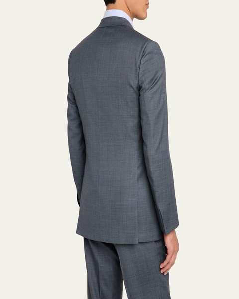 Men's Mini-Stitch Textured Wool Suit