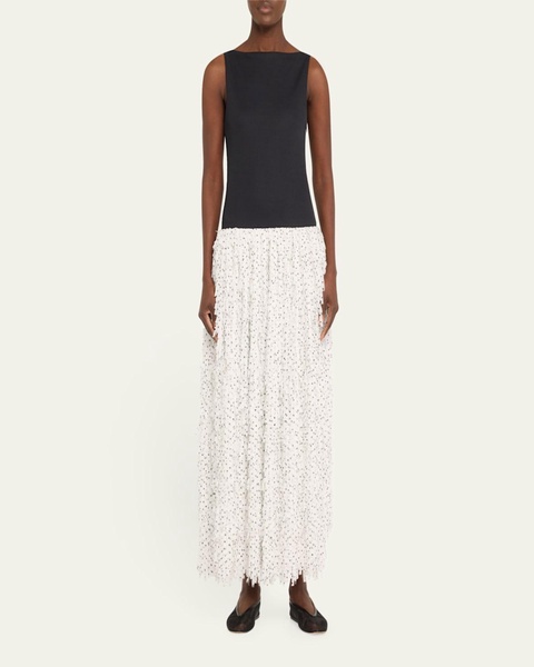 Juni Fringe Drop-Waist Midi Dress