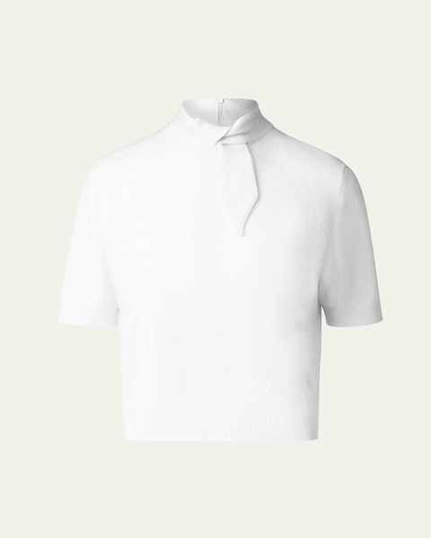 Cashmere Knit Top with Knot Detail