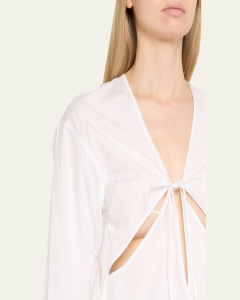 Triquetra Self-Tie Cotton Shirt