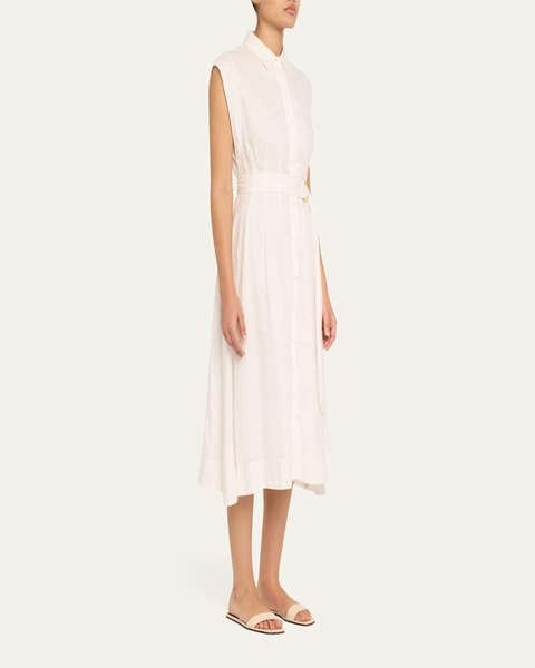 Loreta Belted Linen Shirtdress