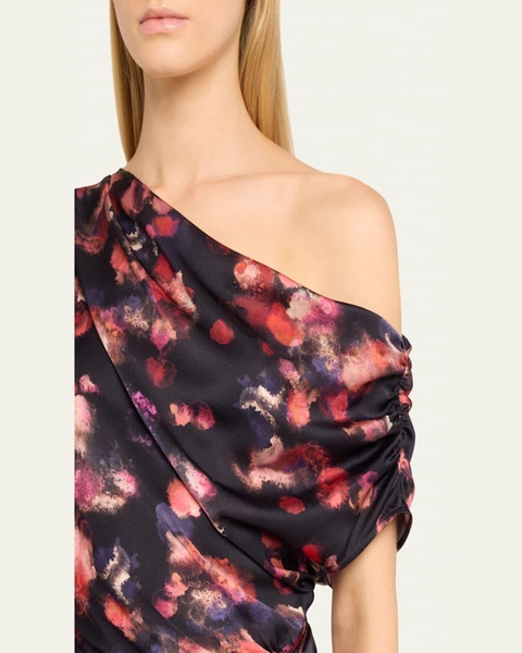 Draped Satin Poppy Gown