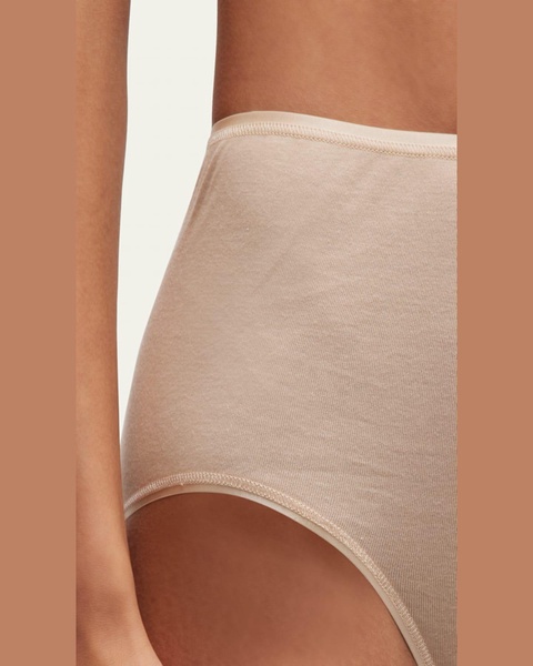 Cotton Seamless Satin-Trim Briefs