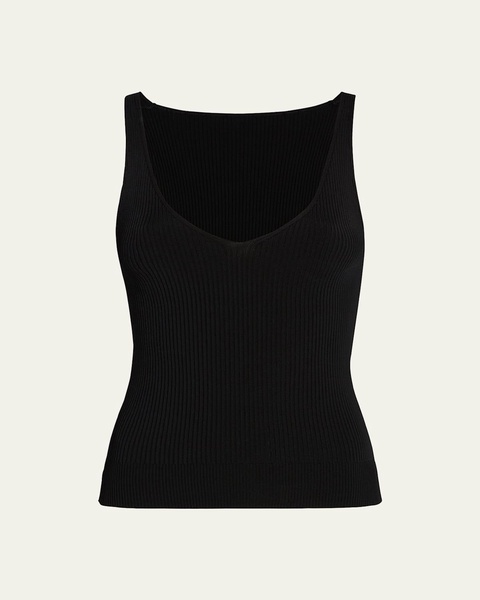 Deep V Knit Tank Top