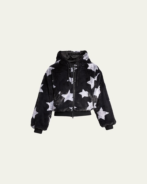 Faux-Fur Reversible Star Hoodie