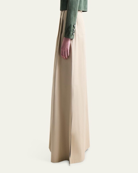 Mack Pleated Cotton Maxi Skirt
