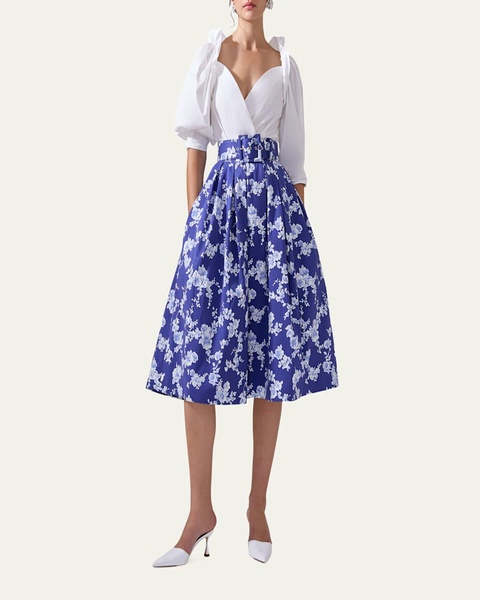 Floral Full Midi Skirt