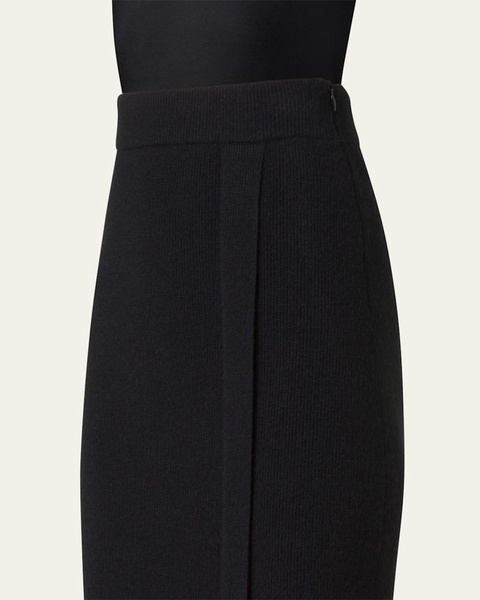Ribbed Cashmere Midi Tube Skirt