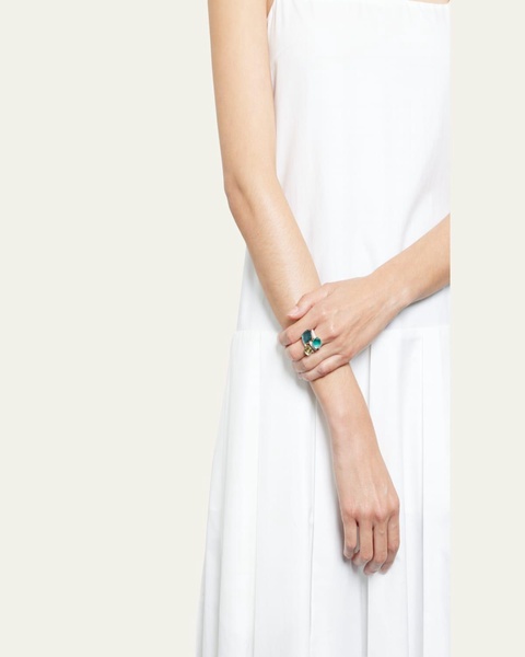 Nudo Classic 18k Gold Ring with London Blue Topaz and Diamonds