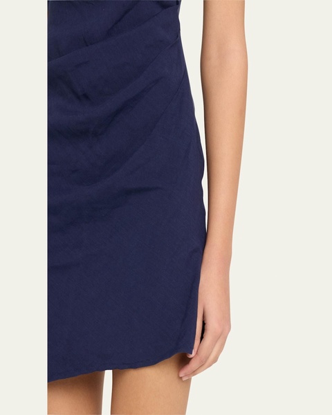 The Nadege Asymmetric Pleated Mini Dress