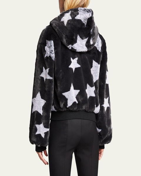 Faux-Fur Reversible Star Hoodie