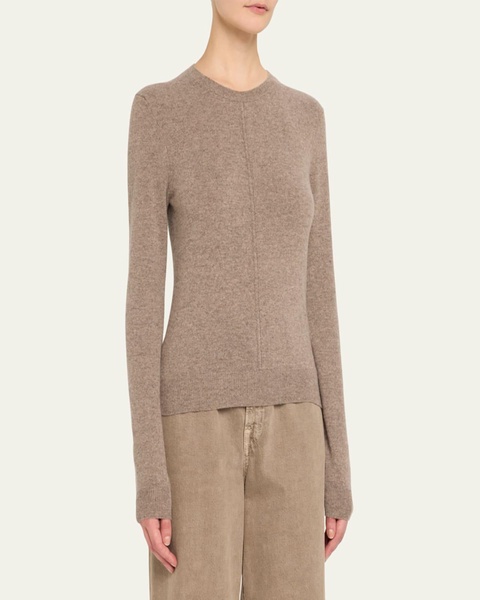 Seamed Crewneck Cashmere Sweater