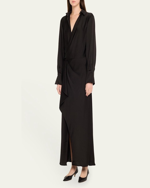 Talita Drape-Front Midi Dress