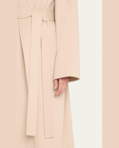 Shawl-Collar Cashmere Wrap Coat